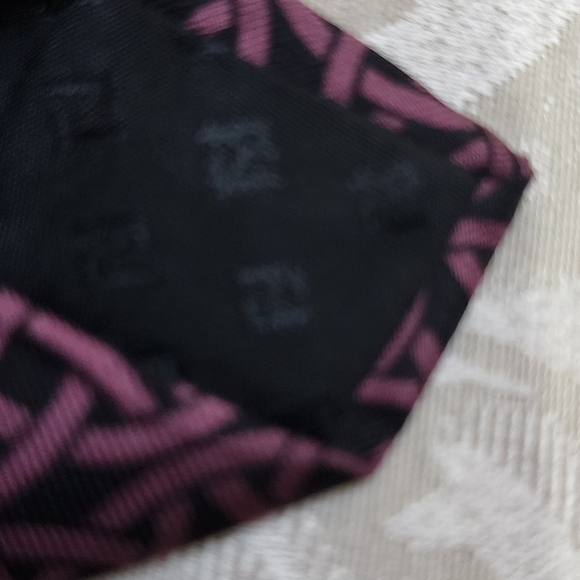 FENDI Black Purple Printed Pure Silk Man's Tie - Picture 6 of 6